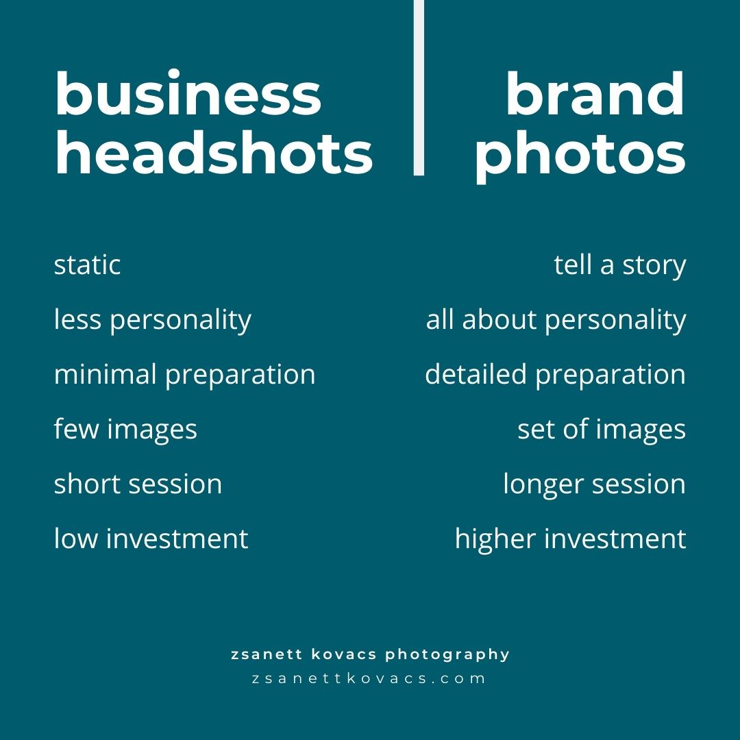 headshots vs brand photos - the difference and which one to get when